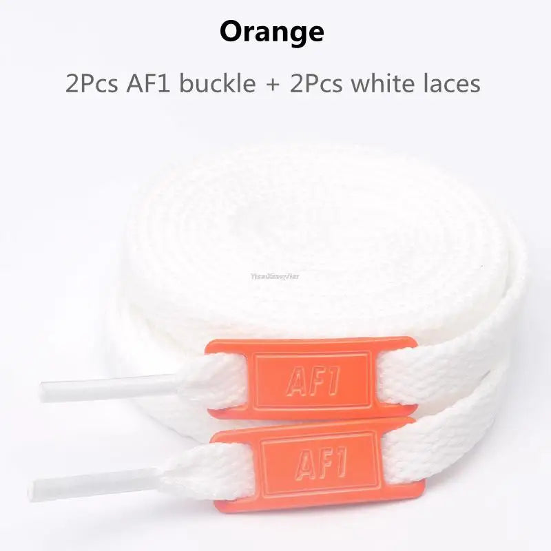 Original AF1 Shoelace Set – White Flat Laces with Shoe Decoration for Air Force 1 Sneakers & Accessories