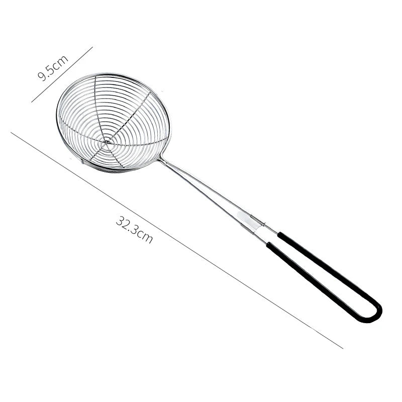 Stainless Steel Mesh Skimmer Spoon – Long Handle Strainer for Hot Pot, Noodles, Oil & Food
