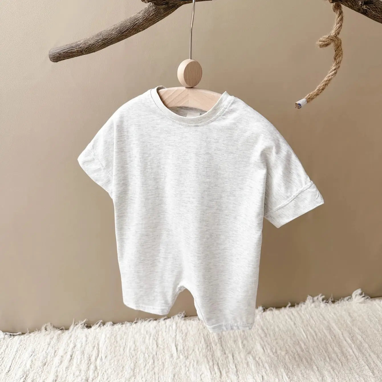 Baby Boy Romper — Summer Newborn Short Sleeve Ribbed Jumpsuit Playsuit