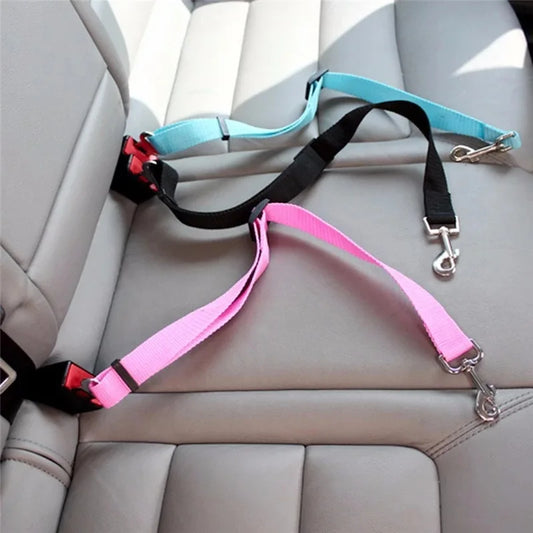Adjustable Pet Car Seat Belt – Dog & Cat Safety Harness Clip