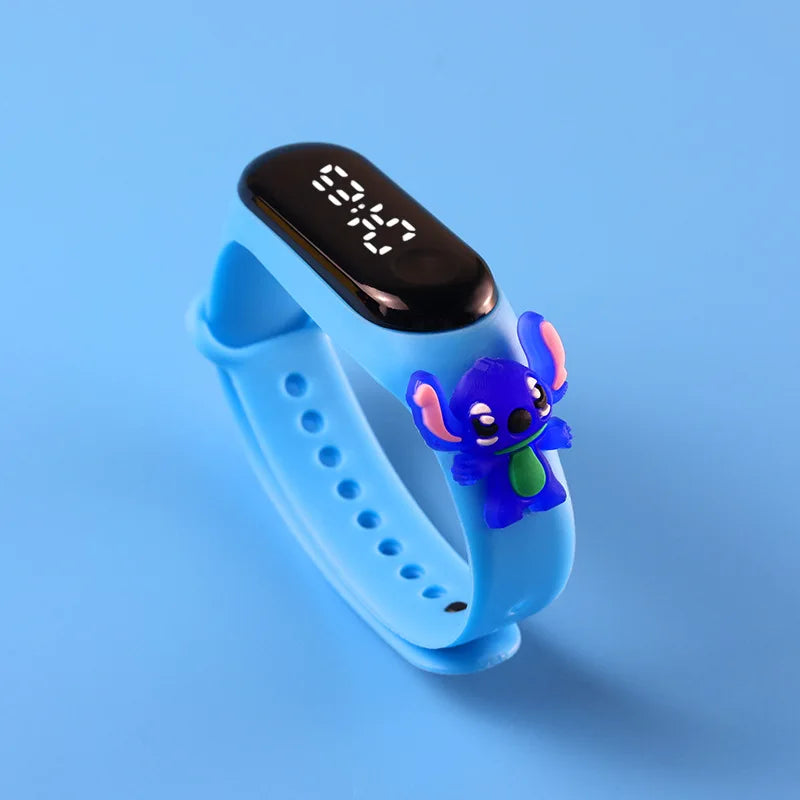 Kids' Fashion LED Watch – Mickey & Spiderman Design, Waterproof Sports Bracelet