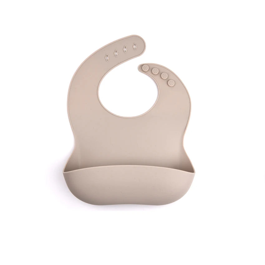 High Quality Food Grade Soft Waterproof Silicone Baby Bib With Food Catcher