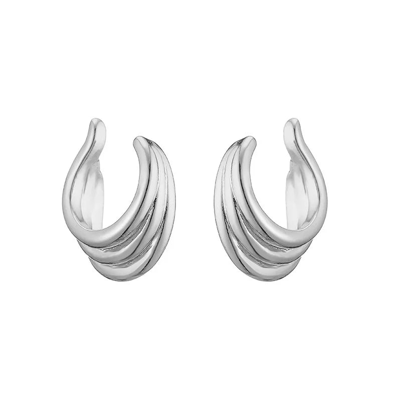 HECHENG Gold Round Clip-On Ear Cuff for Women – Non-Pierced Jewelry
