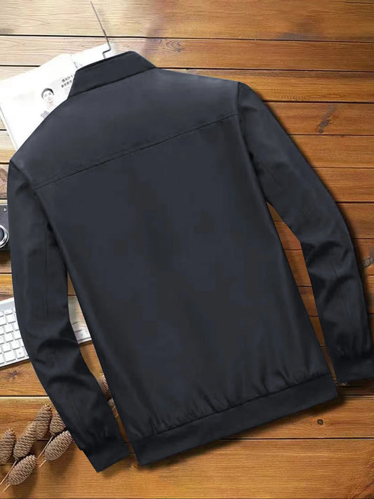 Men's 2024 Spring/Autumn Casual Solid Jacket – Stylish & Easy to Match