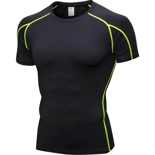 Men's Quick-Dry Compression Gym T-Shirt — Short Sleeve Fitness & Running Top