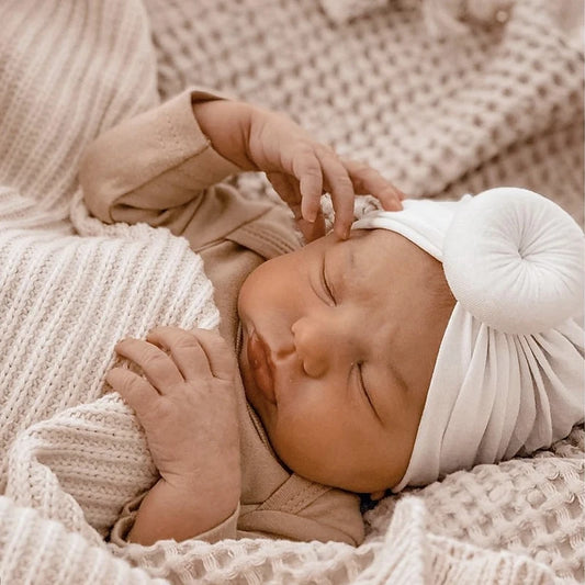 Infant Cotton Turban Hat – Knot Beanie for Baby Girls & Boys