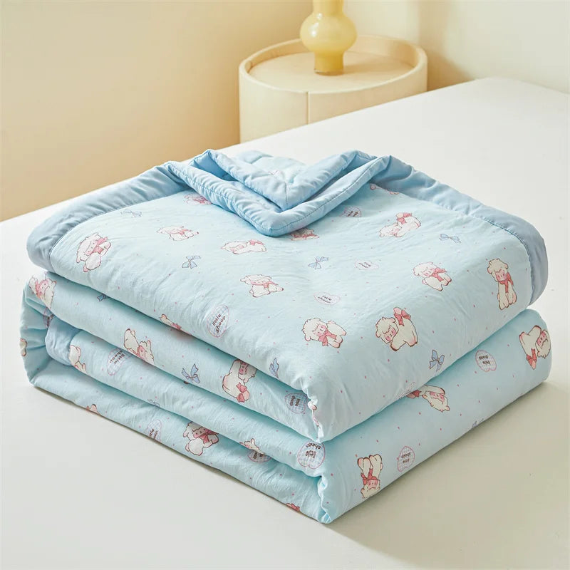 2025 Cotton Summer Quilt – Lightweight, Skin-Friendly, Ultra-Soft Printed Comforter/Blanket
