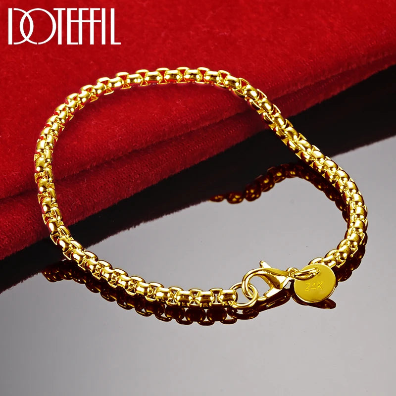 DOTEFFIL 18K Gold Silver Bracelet – Elegant & stylish for women.
