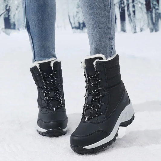 Women's Platform Snow Boots – Non-slip, Fur-Lined, Waterproof, Warm Ankle & Thigh-High Styles