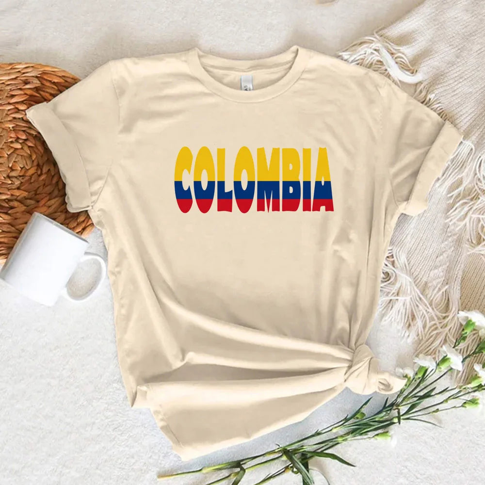 Colombia t-shirt women active wear anime designer top girl comic clothes