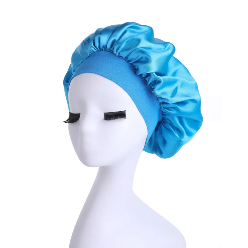 Satin Hair Bonnet – Adjustable Sleep Cap for Curly Hair