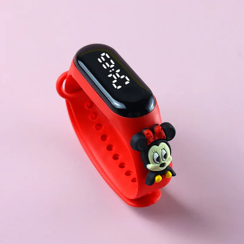 Kids' Fashion LED Watch – Mickey & Spiderman Design, Waterproof Sports Bracelet