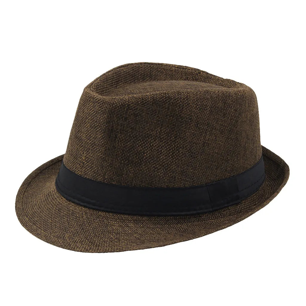 Unisex Summer Panama Hat – Wide Brim Straw Jazz Cap with Black Ribbon