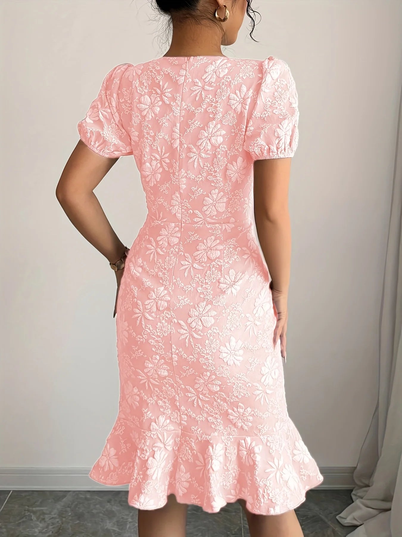 Women's Floral Puff Sleeve Dress
