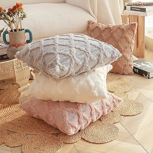 Soft Plush Wool Cushion Covers – Luxury European Style for Sofa & Bedroom