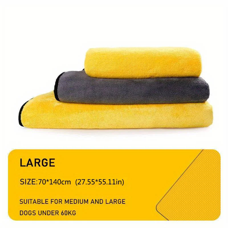 Ultra-Soft Microfiber Pet Towel – S/M/L, Quick-Dry & Absorbent for Dogs & Cats