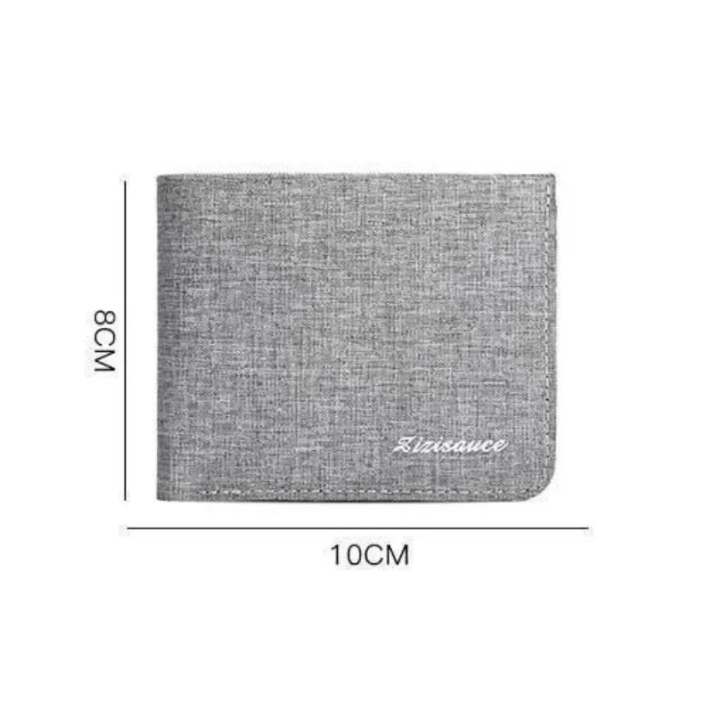 Men's Canvas Card Holder Wallet – Black/Blue/Gray, Compact & Stylish