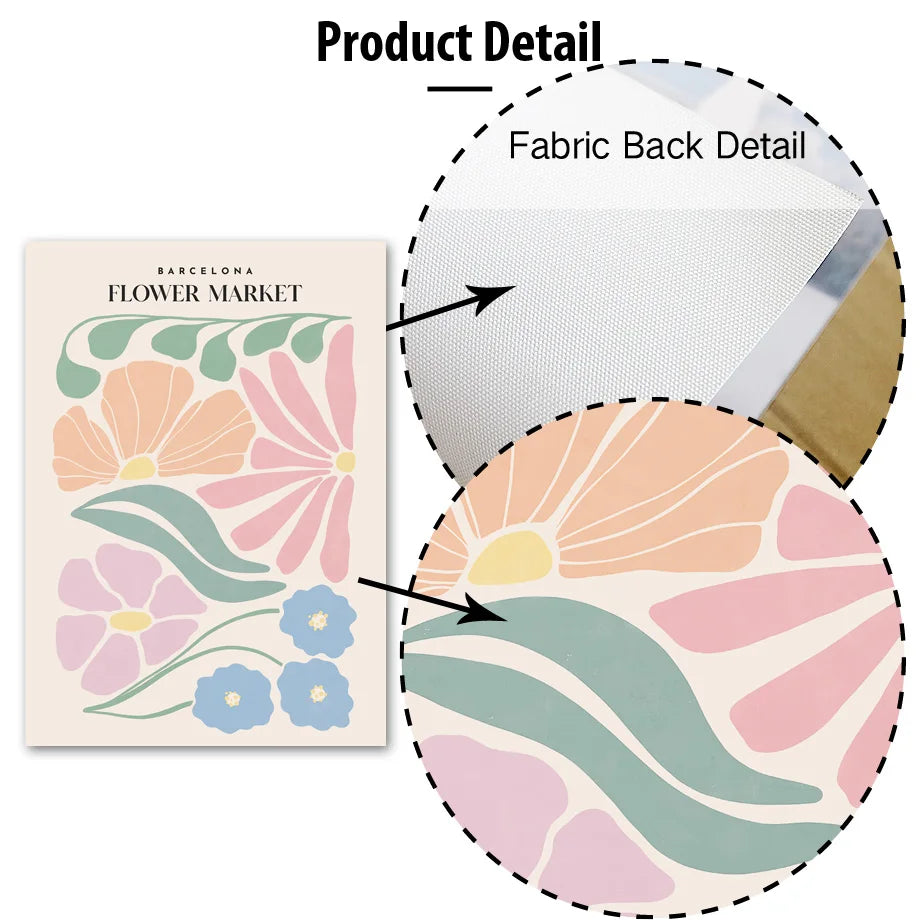 Colorful Flower Market Canvas Poster – Nordic Wall Art for Living Room