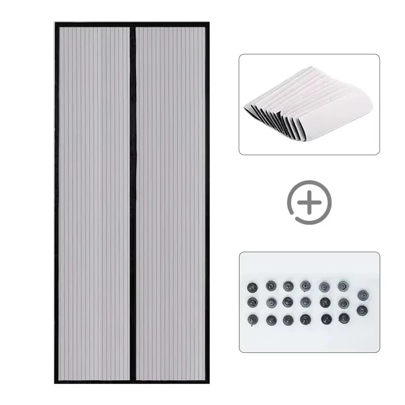 Magnetic Mosquito Net Door Curtain – Insect Proof Mesh Screen with Automatic Closing for Easy Entry & Fresh Air Flow