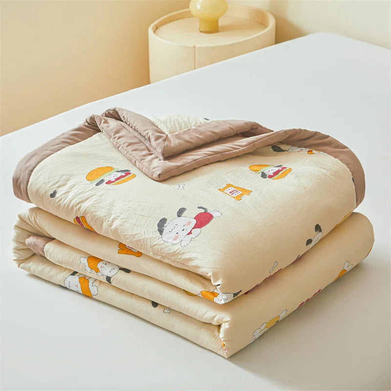 2025 Cotton Summer Quilt – Lightweight, Skin-Friendly, Ultra-Soft Printed Comforter/Blanket