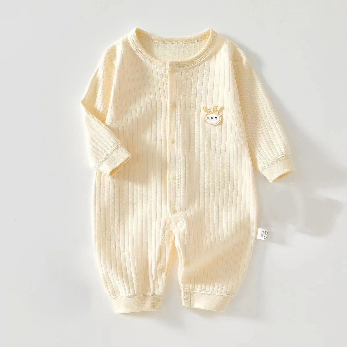 Baby Romper — 0–12M, Long Sleeve, 100% Cotton, Unisex, Spring/Autumn Infant Outfit