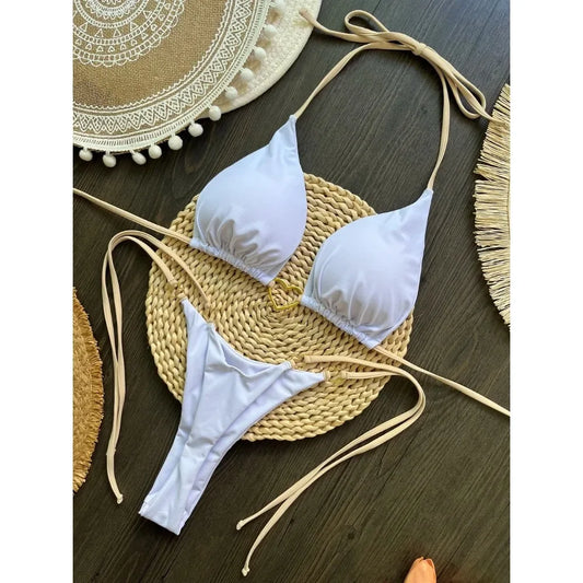 Women's Sexy Halter Triangle Bikini Set – Brazilian Two-Piece Swimwear
