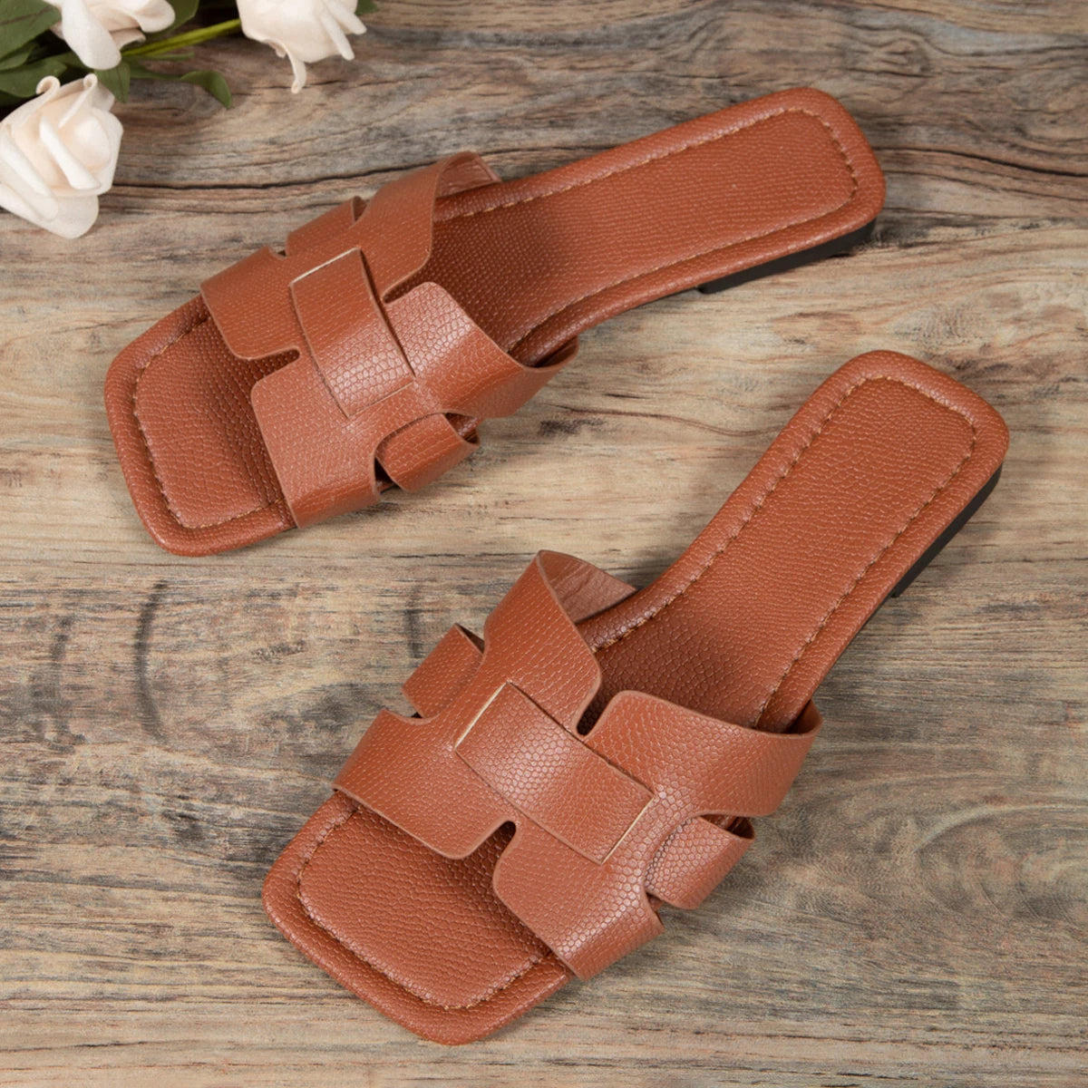 Plus Size Women’s Knitted Sandals – Casual Flat Summer Beach Shoes for Comfort & Style