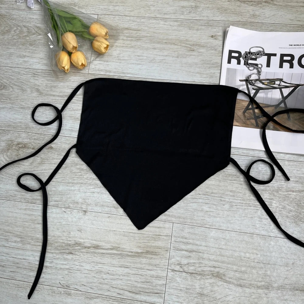 2025 Women’s Sexy Tank Top – Black Backless Crop Cami, Sleeveless Summer Vest