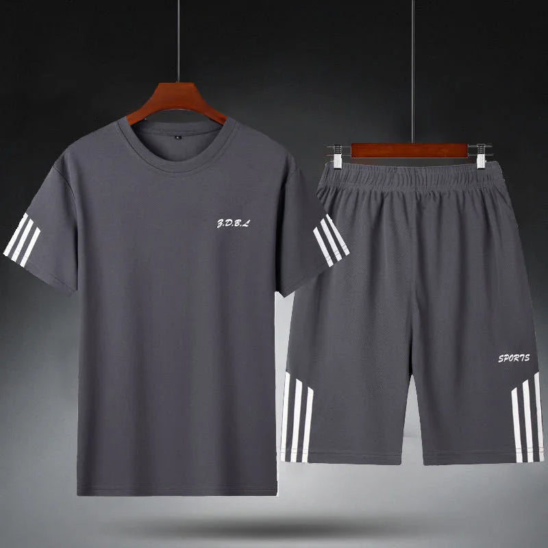 Men’s Summer Look Set – Loose T-Shirt & Shorts for Fitness, Sleep & Lounge