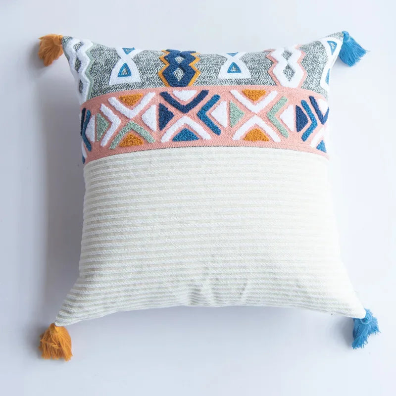 Cotton Embroidered Pillow Cover – Sofa/Home Decor