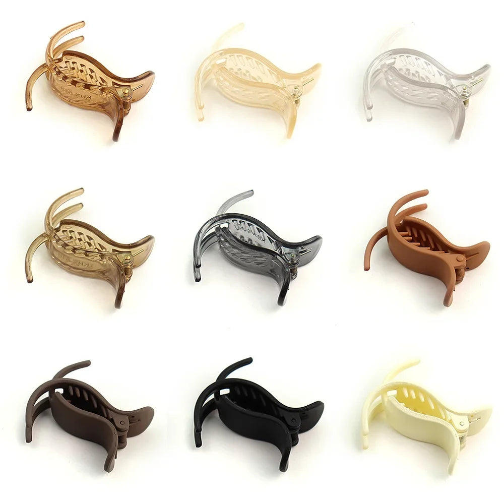 Frosted Acrylic Hair Claw – Small Black Ponytail Clip for Women & Girls, Shark Style Barrette Headwear