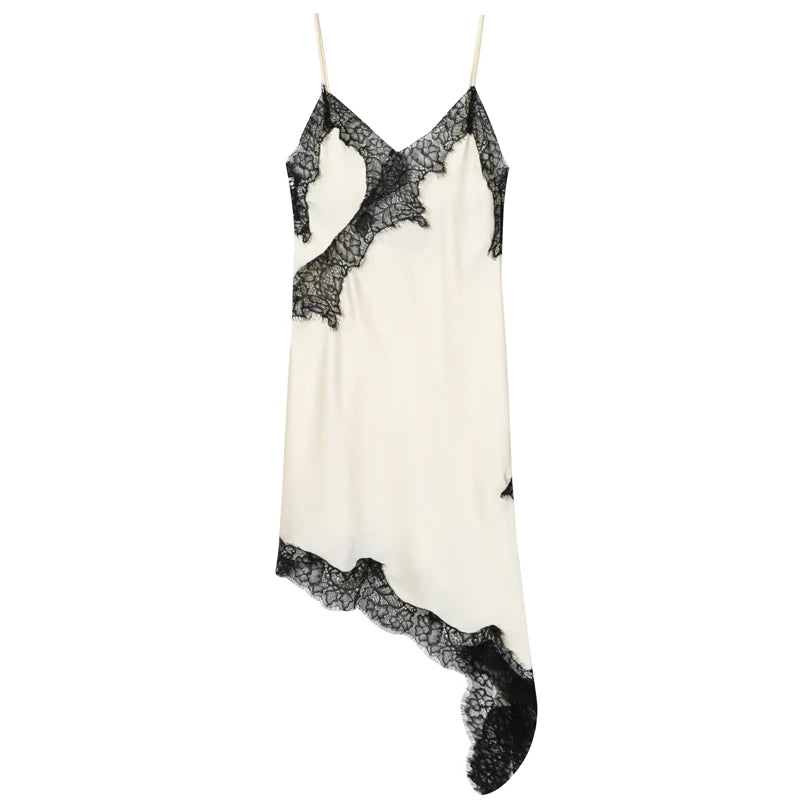 HXAO Women’s Lace Asymmetric Slip Dress – Summer 2025 Sexy Mini