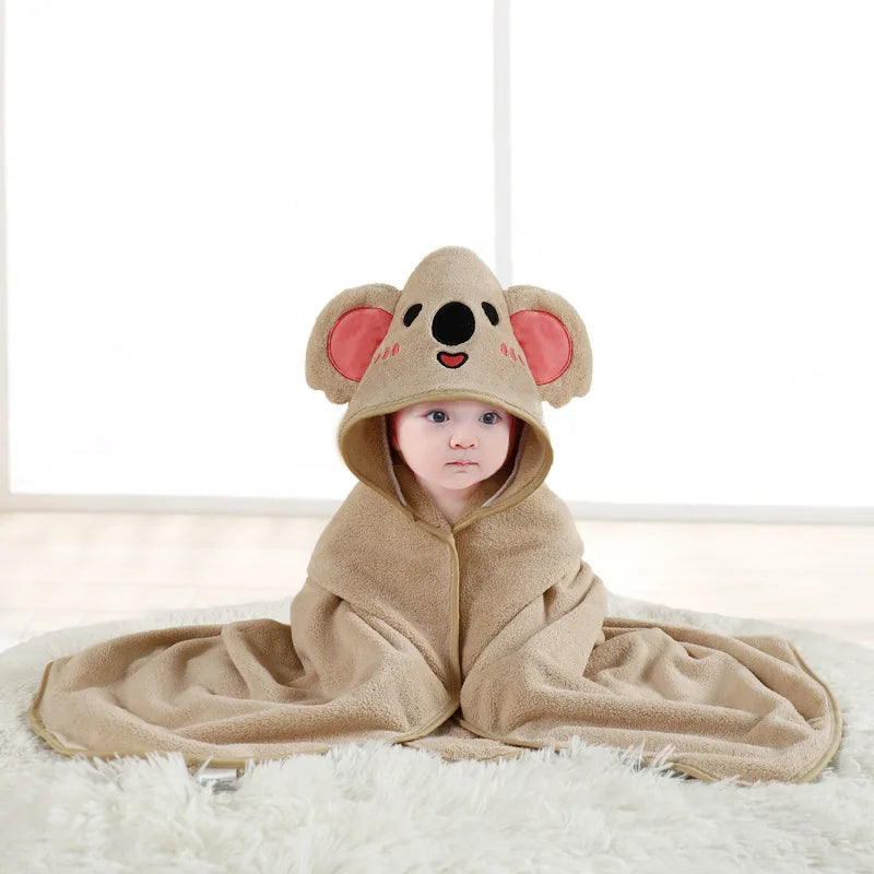 Toddler Hooded Coral Fleece Bath Towel