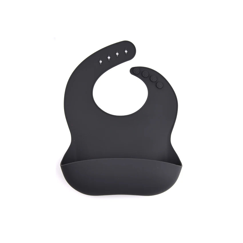 High Quality Food Grade Soft Waterproof Silicone Baby Bib With Food Catcher