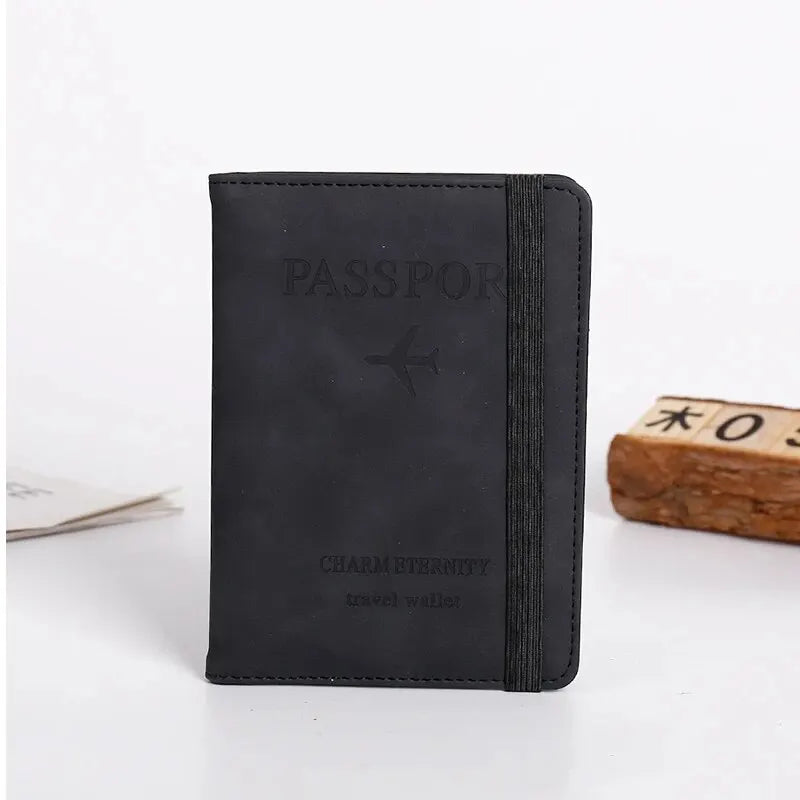 RFID Passport Holder PU Leather Wallet Case Travel Essentials for Men & Women