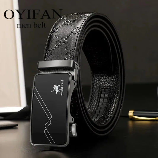 New High-Quality Men’s Belt – Toothless Automatic Buckle for Jeans & Business Wear