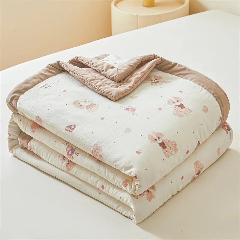 2025 Cotton Summer Quilt – Lightweight, Skin-Friendly, Ultra-Soft Printed Comforter/Blanket