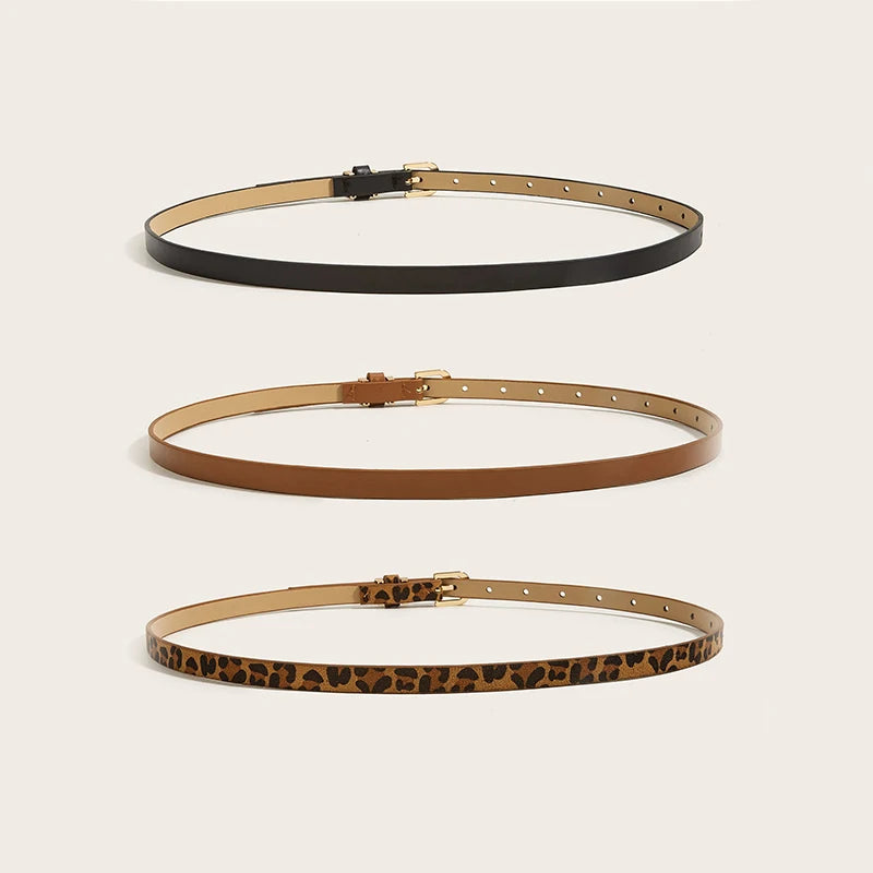 Women’s Fashion PU Leather Belt Designer Black Waist Strap for Dresses CY06