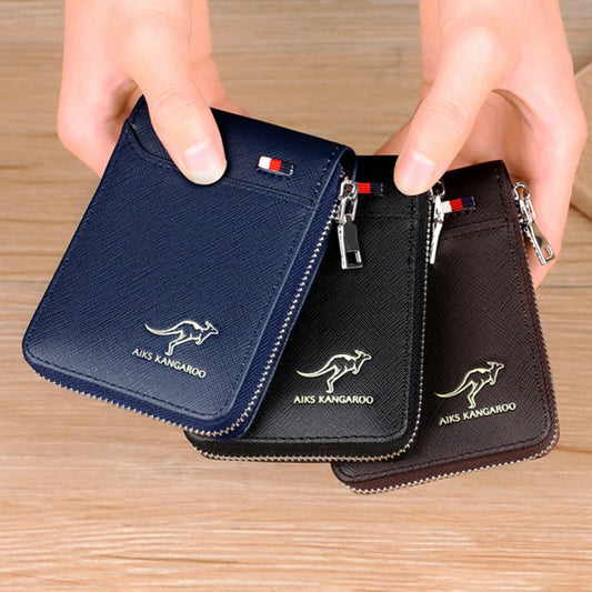 PU Leather Credit Card Holder Wallet – Small RFID Card Purse for Men & Women