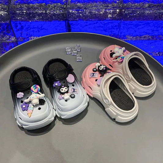 Kids Cartoon Sandals – Sanrio Cinamolol & Kurumi Soft Sole Beach Slippers for Girls