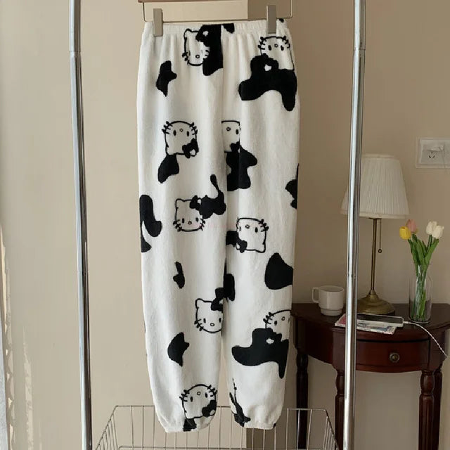 Sanrio Hello Kitty Flannel Pajamas – Warm Autumn Home Pants