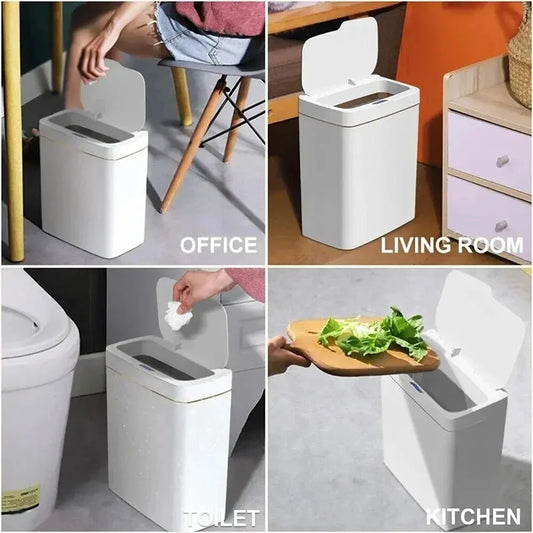 High-Quality Touchless Smart Sensor Trash Can 15L – Waterproof Automatic Garbage Bin for Kitchen, Bathroom & Bedroom