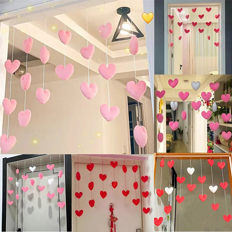 Korean Heart-Shaped String Curtain – Door Hanging Partition for Girls' Room Decor