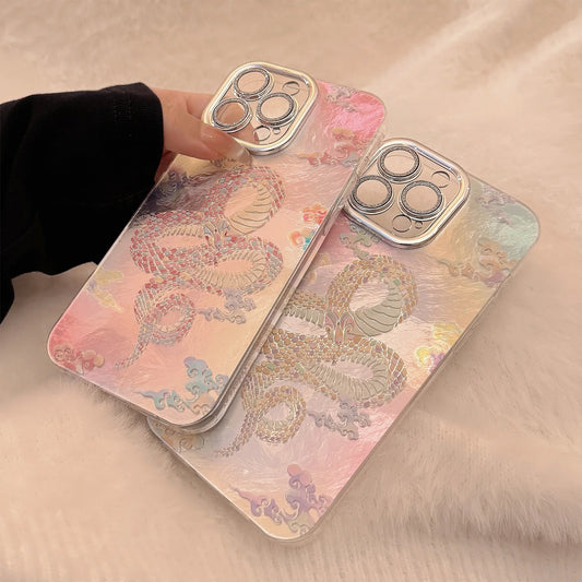 2025 Chinese Auspicious Snake iPhone Case – Shockproof Protective Cover
