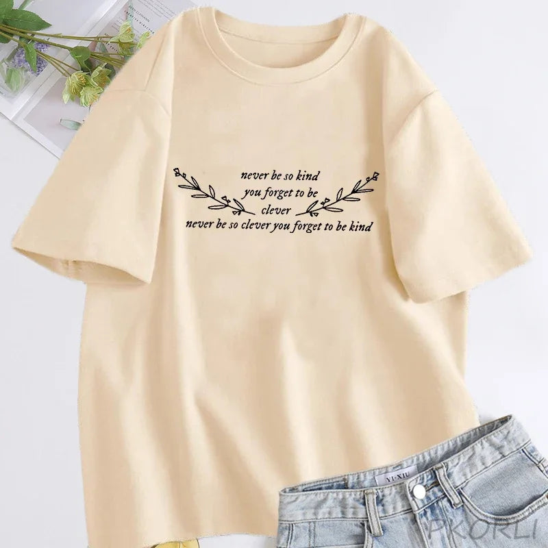 Women’s “Never Be So Clever” Cotton T-Shirt – Short Sleeve Streetwear
