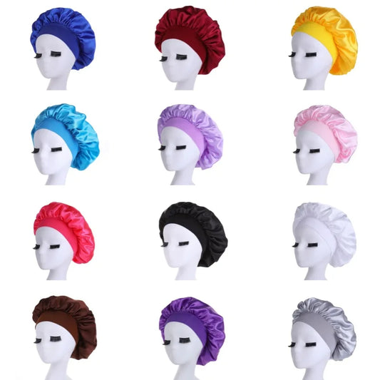 Satin Hair Bonnet – Adjustable Sleep Cap for Curly Hair