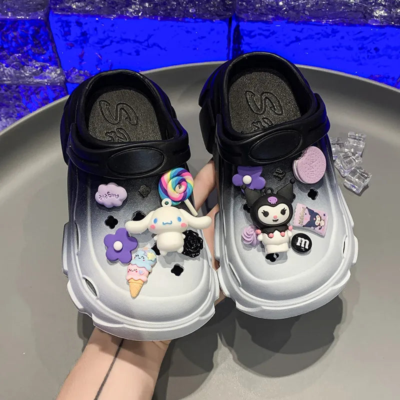 Kids Cartoon Sandals – Sanrio Cinamolol & Kurumi Soft Sole Beach Slippers for Girls