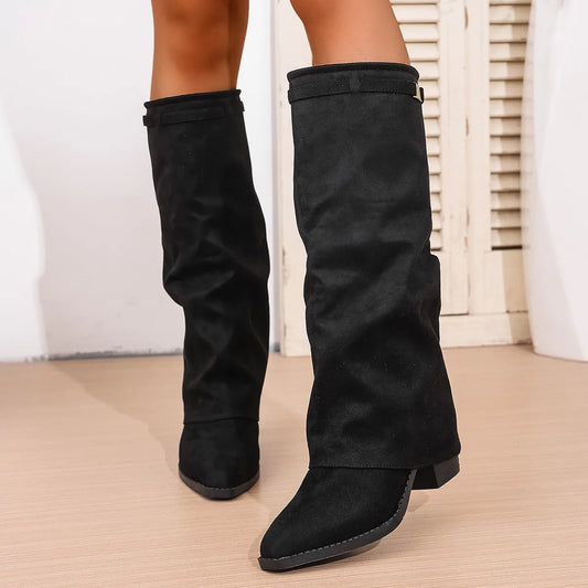 2025 Fashion Women’s Knee-High Boots – Pointed Toe, High Heel, Sexy Elegant Autumn Winter Long Boots (Size 36–43)