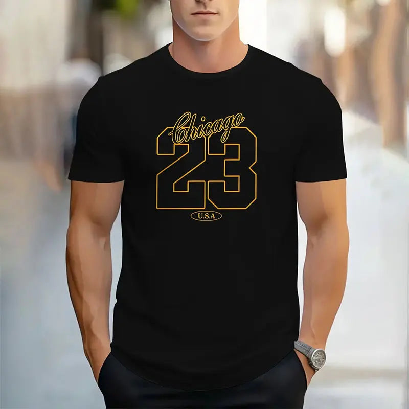 Men's Summer Gradient Print T-Shirt – Breathable, Short Sleeve, Casual Style