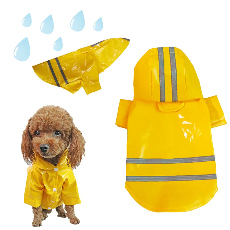 Waterproof Reflective Dog Raincoat – Poncho for Small & Medium Dogs